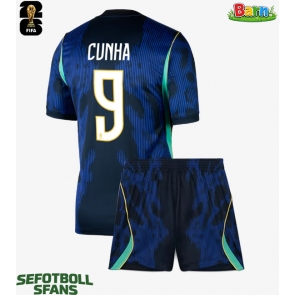 Brasilien Matheus Cunha #9 Bortaställ Barn VM 2026 Kortärmad (+ Korta byxor)